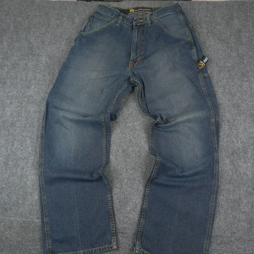 Nautica Jeans Company Carpenter BAGGY Pants Mens 30x32 Denim Utility Hammer Loop